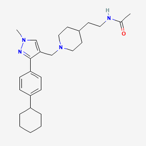 molecular formula C26H38N4O B3784165 N-[2-(1-{[3-(4-cyclohexylphenyl)-1-methyl-1H-pyrazol-4-yl]methyl}-4-piperidinyl)ethyl]acetamide 