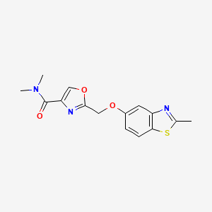 molecular formula C15H15N3O3S B3784174 N,N-dimethyl-2-[(2-methyl-1,3-benzothiazol-5-yl)oxymethyl]-1,3-oxazole-4-carboxamide 