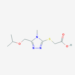 molecular formula C9H15N3O3S B3784181 {[5-(isopropoxymethyl)-4-methyl-4H-1,2,4-triazol-3-yl]thio}acetic acid 