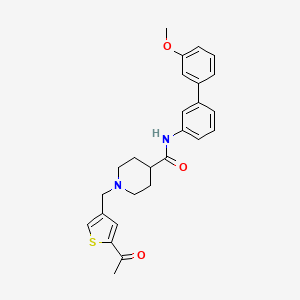 molecular formula C26H28N2O3S B3784186 1-[(5-acetyl-3-thienyl)methyl]-N-(3'-methoxy-3-biphenylyl)-4-piperidinecarboxamide 