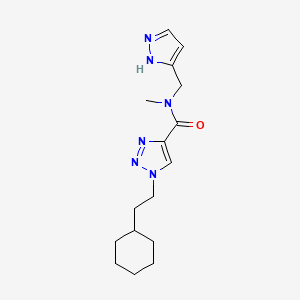 molecular formula C16H24N6O B3784199 1-(2-cyclohexylethyl)-N-methyl-N-(1H-pyrazol-5-ylmethyl)triazole-4-carboxamide 