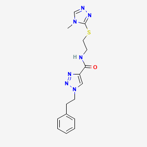 N-{2-[(4-methyl-4H-1,2,4-triazol-3-yl)thio]ethyl}-1-(2-phenylethyl)-1H-1,2,3-triazole-4-carboxamide