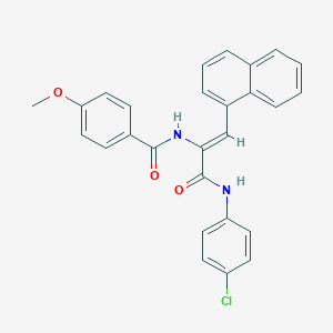 molecular formula C27H21ClN2O3 B378422 N-[1-[(4-chloroanilino)carbonyl]-2-(1-naphthyl)vinyl]-4-methoxybenzamide 