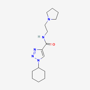 molecular formula C15H25N5O B3784243 1-cyclohexyl-N-(2-pyrrolidin-1-ylethyl)triazole-4-carboxamide 