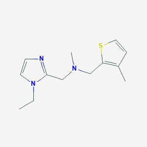 molecular formula C13H19N3S B3784249 1-(1-ethyl-1H-imidazol-2-yl)-N-methyl-N-[(3-methyl-2-thienyl)methyl]methanamine 