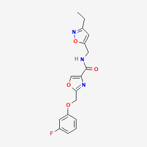 N-[(3-ethyl-5-isoxazolyl)methyl]-2-[(3-fluorophenoxy)methyl]-1,3-oxazole-4-carboxamide