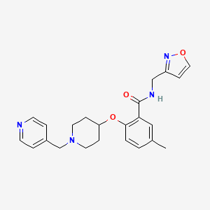 molecular formula C23H26N4O3 B3784296 5-methyl-N-(1,2-oxazol-3-ylmethyl)-2-[1-(pyridin-4-ylmethyl)piperidin-4-yl]oxybenzamide 