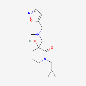 molecular formula C15H23N3O3 B3784305 1-(cyclopropylmethyl)-3-hydroxy-3-{[(5-isoxazolylmethyl)(methyl)amino]methyl}-2-piperidinone 