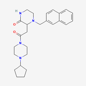 3-[2-(4-cyclopentyl-1-piperazinyl)-2-oxoethyl]-4-(2-naphthylmethyl)-2-piperazinone