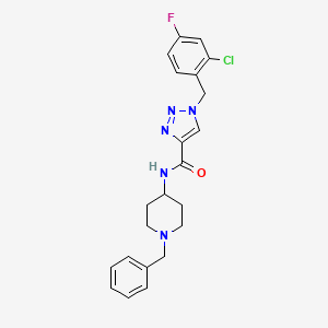 molecular formula C22H23ClFN5O B3784317 N-(1-benzylpiperidin-4-yl)-1-[(2-chloro-4-fluorophenyl)methyl]triazole-4-carboxamide 