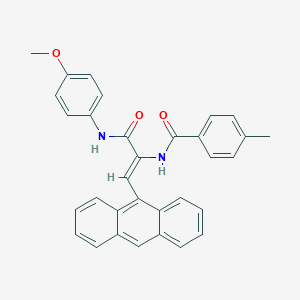 molecular formula C32H26N2O3 B378432 N-{2-(9-anthryl)-1-[(4-methoxyanilino)carbonyl]vinyl}-4-methylbenzamide 