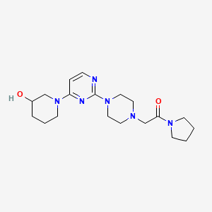 1-{2-[4-(2-oxo-2-pyrrolidin-1-ylethyl)piperazin-1-yl]pyrimidin-4-yl}piperidin-3-ol