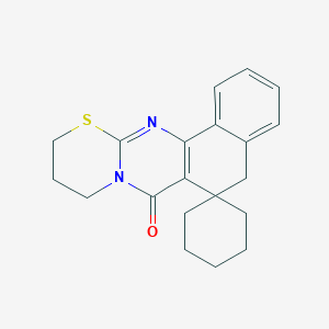 molecular formula C20H22N2OS B378433 5,6,10,11-tetrahydrospiro(7H,9H-benzo[h][1,3]thiazino[2,3-b]quinazoline-6,1'-cyclohexane)-7-one CAS No. 250216-02-5