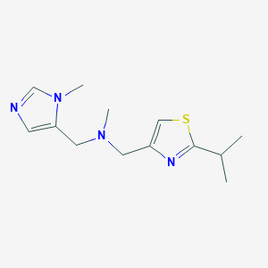 molecular formula C13H20N4S B3784344 1-(2-isopropyl-1,3-thiazol-4-yl)-N-methyl-N-[(1-methyl-1H-imidazol-5-yl)methyl]methanamine 