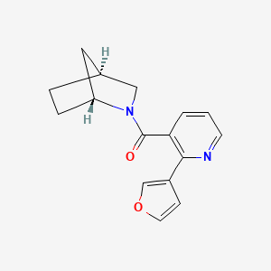 molecular formula C16H16N2O2 B3784345 (1R*,4S*)-2-{[2-(3-furyl)pyridin-3-yl]carbonyl}-2-azabicyclo[2.2.1]heptane 