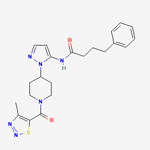 N-(1-{1-[(4-methyl-1,2,3-thiadiazol-5-yl)carbonyl]-4-piperidinyl}-1H-pyrazol-5-yl)-4-phenylbutanamide