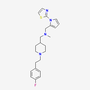 molecular formula C23H29FN4S B3784364 ({1-[2-(4-fluorophenyl)ethyl]-4-piperidinyl}methyl)methyl{[1-(1,3-thiazol-2-yl)-1H-pyrrol-2-yl]methyl}amine 