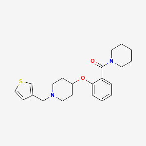 molecular formula C22H28N2O2S B3784370 4-[2-(1-piperidinylcarbonyl)phenoxy]-1-(3-thienylmethyl)piperidine 