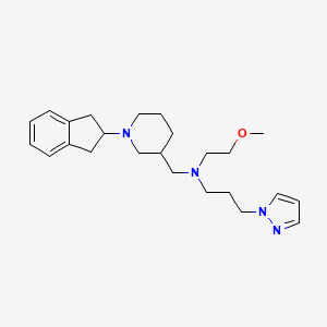 N-[[1-(2,3-dihydro-1H-inden-2-yl)piperidin-3-yl]methyl]-N-(2-methoxyethyl)-3-pyrazol-1-ylpropan-1-amine