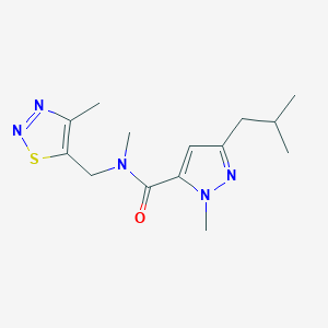 3-isobutyl-N,1-dimethyl-N-[(4-methyl-1,2,3-thiadiazol-5-yl)methyl]-1H-pyrazole-5-carboxamide