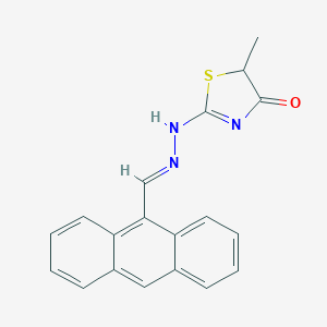 molecular formula C19H15N3OS B378439 2-[(2E)-2-(anthracen-9-ylmethylidene)hydrazinyl]-5-methyl-1,3-thiazol-4-one 