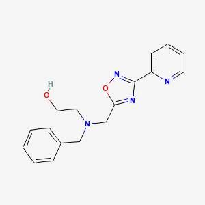 molecular formula C17H18N4O2 B3784396 2-[Benzyl-[(3-pyridin-2-yl-1,2,4-oxadiazol-5-yl)methyl]amino]ethanol 