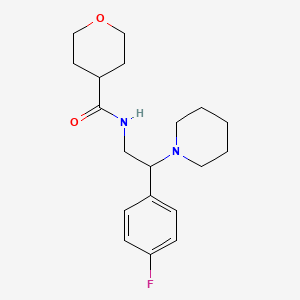 N-[2-(4-fluorophenyl)-2-(1-piperidinyl)ethyl]tetrahydro-2H-pyran-4-carboxamide trifluoroacetate