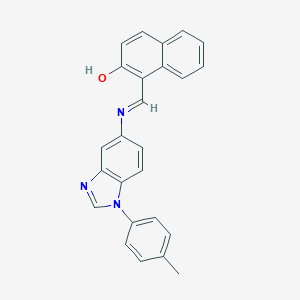 molecular formula C25H19N3O B378441 1-({[1-(4-methylphenyl)-1H-benzimidazol-5-yl]imino}methyl)-2-naphthol 