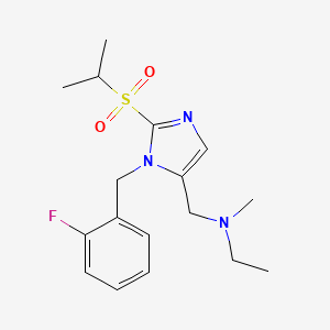 N-[[3-[(2-fluorophenyl)methyl]-2-propan-2-ylsulfonylimidazol-4-yl]methyl]-N-methylethanamine