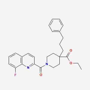 molecular formula C27H29FN2O3 B3784424 ethyl 1-[(8-fluoro-2-quinolinyl)carbonyl]-4-(3-phenylpropyl)-4-piperidinecarboxylate 