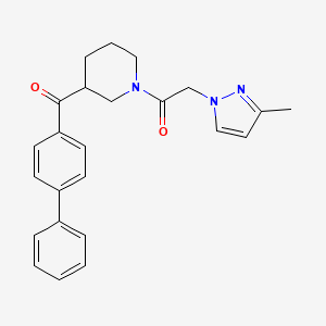 molecular formula C24H25N3O2 B3784435 4-biphenylyl{1-[(3-methyl-1H-pyrazol-1-yl)acetyl]-3-piperidinyl}methanone 