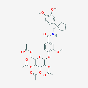 [3,4,5-Triacetyloxy-6-[4-[[1-(3,4-dimethoxyphenyl)cyclopentyl]methylcarbamoyl]-2-methoxyphenoxy]oxan-2-yl]methyl acetate
