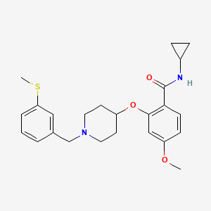 molecular formula C24H30N2O3S B3784457 N-cyclopropyl-4-methoxy-2-({1-[3-(methylthio)benzyl]-4-piperidinyl}oxy)benzamide 