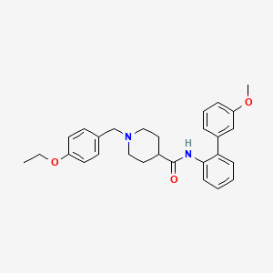 molecular formula C28H32N2O3 B3784486 1-(4-ethoxybenzyl)-N-(3'-methoxy-2-biphenylyl)-4-piperidinecarboxamide 