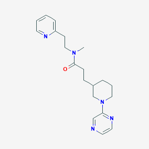 molecular formula C20H27N5O B3784488 N-methyl-3-[1-(2-pyrazinyl)-3-piperidinyl]-N-[2-(2-pyridinyl)ethyl]propanamide 