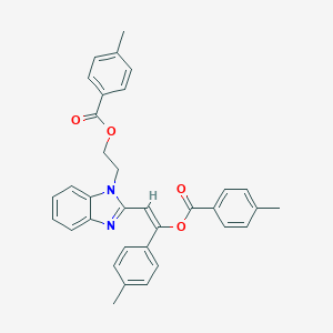 2-(1-{2-[(4-methylbenzoyl)oxy]ethyl}-1H-benzimidazol-2-yl)-1-(4-methylphenyl)vinyl 4-methylbenzoate