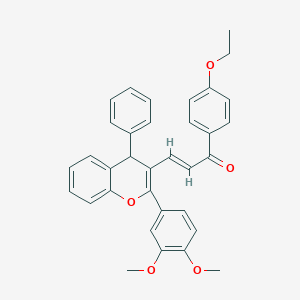 molecular formula C34H30O5 B378450 3-[2-(3,4-dimethoxyphenyl)-4-phenyl-4H-chromen-3-yl]-1-(4-ethoxyphenyl)-2-propen-1-one 