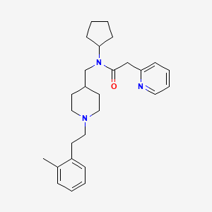 molecular formula C27H37N3O B3784513 N-cyclopentyl-N-({1-[2-(2-methylphenyl)ethyl]-4-piperidinyl}methyl)-2-(2-pyridinyl)acetamide 