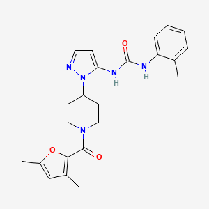 1-[2-[1-(3,5-Dimethylfuran-2-carbonyl)piperidin-4-yl]pyrazol-3-yl]-3-(2-methylphenyl)urea