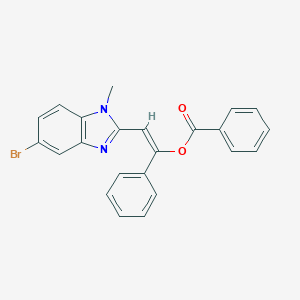 molecular formula C23H17BrN2O2 B378452 2-(5-bromo-1-methyl-1H-benzimidazol-2-yl)-1-phenylvinyl benzoate 
