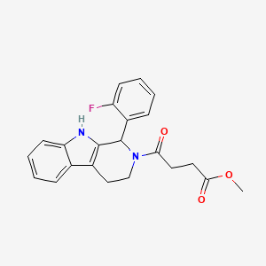 molecular formula C22H21FN2O3 B3784525 methyl 4-[1-(2-fluorophenyl)-1,3,4,9-tetrahydro-2H-beta-carbolin-2-yl]-4-oxobutanoate 