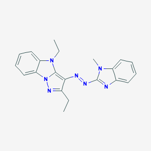 molecular formula C21H21N7 B378453 2,4-diethyl-3-[(1-methyl-1H-benzimidazol-2-yl)diazenyl]-4H-pyrazolo[1,5-a]benzimidazole 