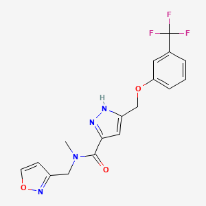 N-methyl-N-(1,2-oxazol-3-ylmethyl)-5-[[3-(trifluoromethyl)phenoxy]methyl]-1H-pyrazole-3-carboxamide