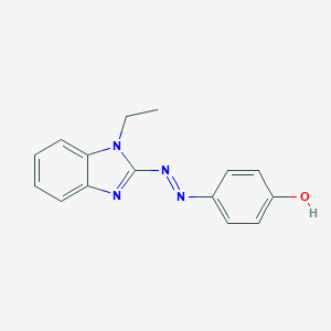 molecular formula C15H14N4O B378455 4-[(1-ethyl-1H-benzimidazol-2-yl)diazenyl]phenol 