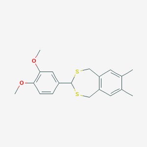 molecular formula C19H22O2S2 B378456 3-(3,4-Dimethoxyphenyl)-7,8-dimethyl-1,5-dihydro-2,4-benzodithiepine CAS No. 309286-85-9