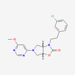 (3aS,6aR)-3-[2-(3-chlorophenyl)ethyl]-5-(6-methoxypyrimidin-4-yl)-3a,4,6,6a-tetrahydropyrrolo[3,4-d][1,3]oxazol-2-one