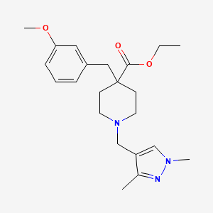 ethyl 1-[(1,3-dimethyl-1H-pyrazol-4-yl)methyl]-4-(3-methoxybenzyl)-4-piperidinecarboxylate