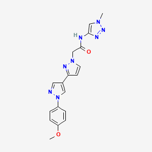 molecular formula C18H18N8O2 B3784577 2-[1'-(4-methoxyphenyl)-1H,1'H-3,4'-bipyrazol-1-yl]-N-(1-methyl-1H-1,2,3-triazol-4-yl)acetamide 