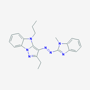 2-ethyl-3-[(1-methyl-1H-benzimidazol-2-yl)diazenyl]-4-propyl-4H-pyrazolo[1,5-a]benzimidazole
