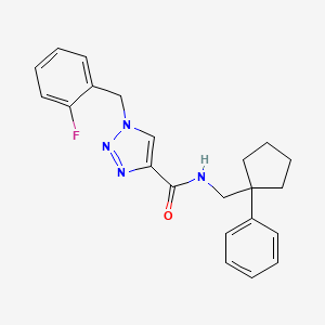 molecular formula C22H23FN4O B3784607 1-(2-fluorobenzyl)-N-[(1-phenylcyclopentyl)methyl]-1H-1,2,3-triazole-4-carboxamide 